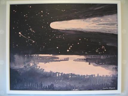 Cecilia Stigevik - Kometen. Akryl 64x52 cm
